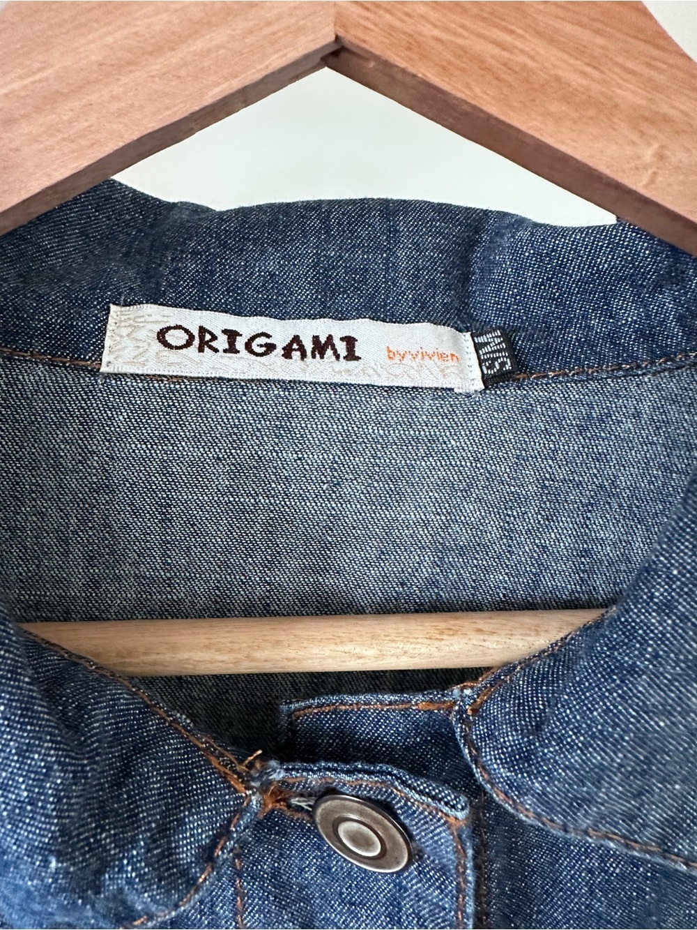 Origami Denim Jacket with Blue Marble Duster Panels - Picture 5 of 15